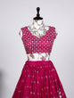 Load image into Gallery viewer, Pink Color Sequins Embroidery Work Neem Silk Lehenga Choli ClothsVilla.com