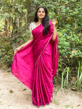 Load image into Gallery viewer, Pink Color Gadhawal Chex Material &amp; Arca Work Saree Clothsvilla