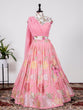 Load image into Gallery viewer, Pink Color Thread And  Sequins Embroidery Work Georgette Lehenga Choli Clothsvilla