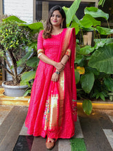 Load image into Gallery viewer, Pink Color Weaving Work Jacquard Silk Gown Clothsvilla