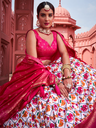 Pink Color Patola Printed Dola Silk Lehenga Choli Clothsvilla