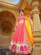 Load image into Gallery viewer, Pink Color Printed &amp; Real Mirror With Gota Pati Work Vaishali Silk Lehenga Clothsvilla