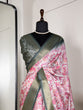 Load image into Gallery viewer, Pink Color Printed With Zari Border Dola Silk Saree Clothsvilla