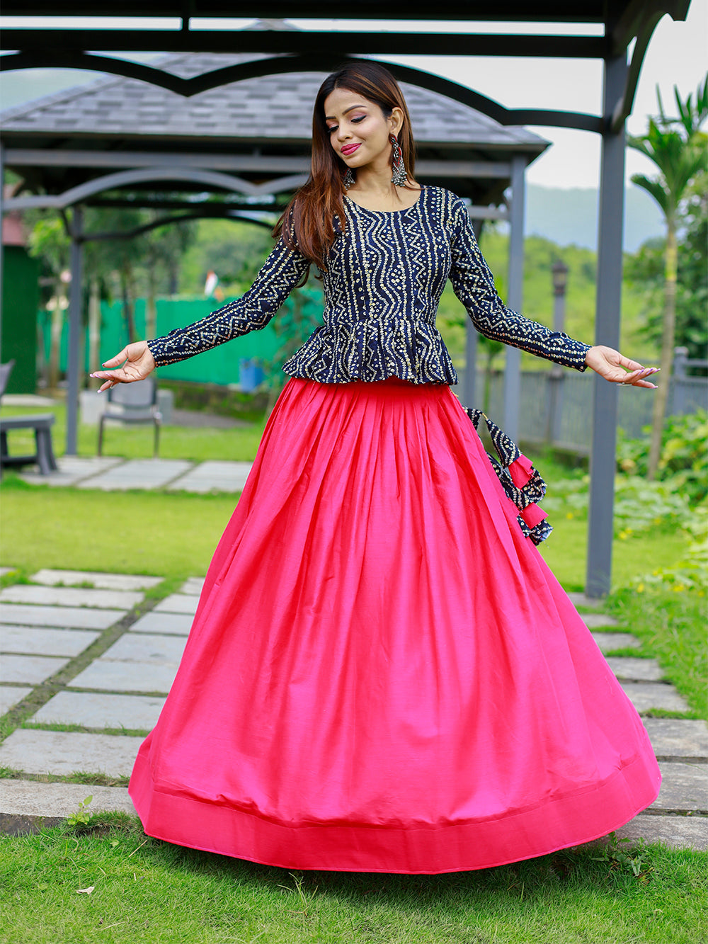 Pink Color Pure Cotton Co-ord Set Lehenga Choli Clothsvilla