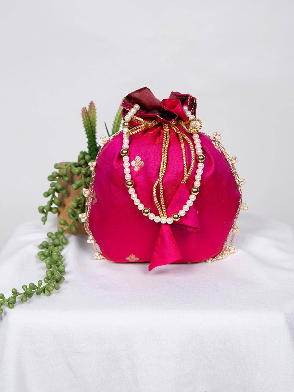Pink Color Weaving Zari Work Silk Batwa ClothsVilla.com Main image