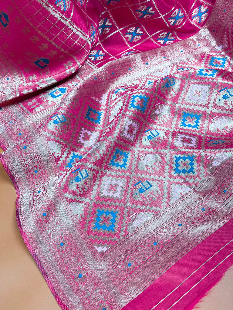 Pink Color Weaving Work Organza Saree Clothsvilla