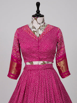 Pink Color Digital Print Pure Gaji Silk Lehenga Choli Clothsvilla