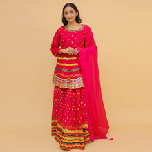 Load image into Gallery viewer, Pink Embroidered With Embellished Art Silk Lehenga Kameez Clothsvilla