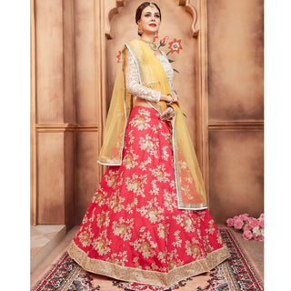 Pink Festive Wear Thread Sequins Zari Work Tafetta Silk Lehenga Choli Clothsvilla
