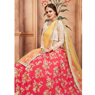 Pink Festive Wear Thread Sequins Zari Work Tafetta Silk Lehenga Choli Clothsvilla
