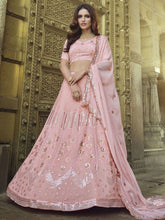 Load image into Gallery viewer, Pink Georgette Wedding Lehenga Choli Clothsvilla