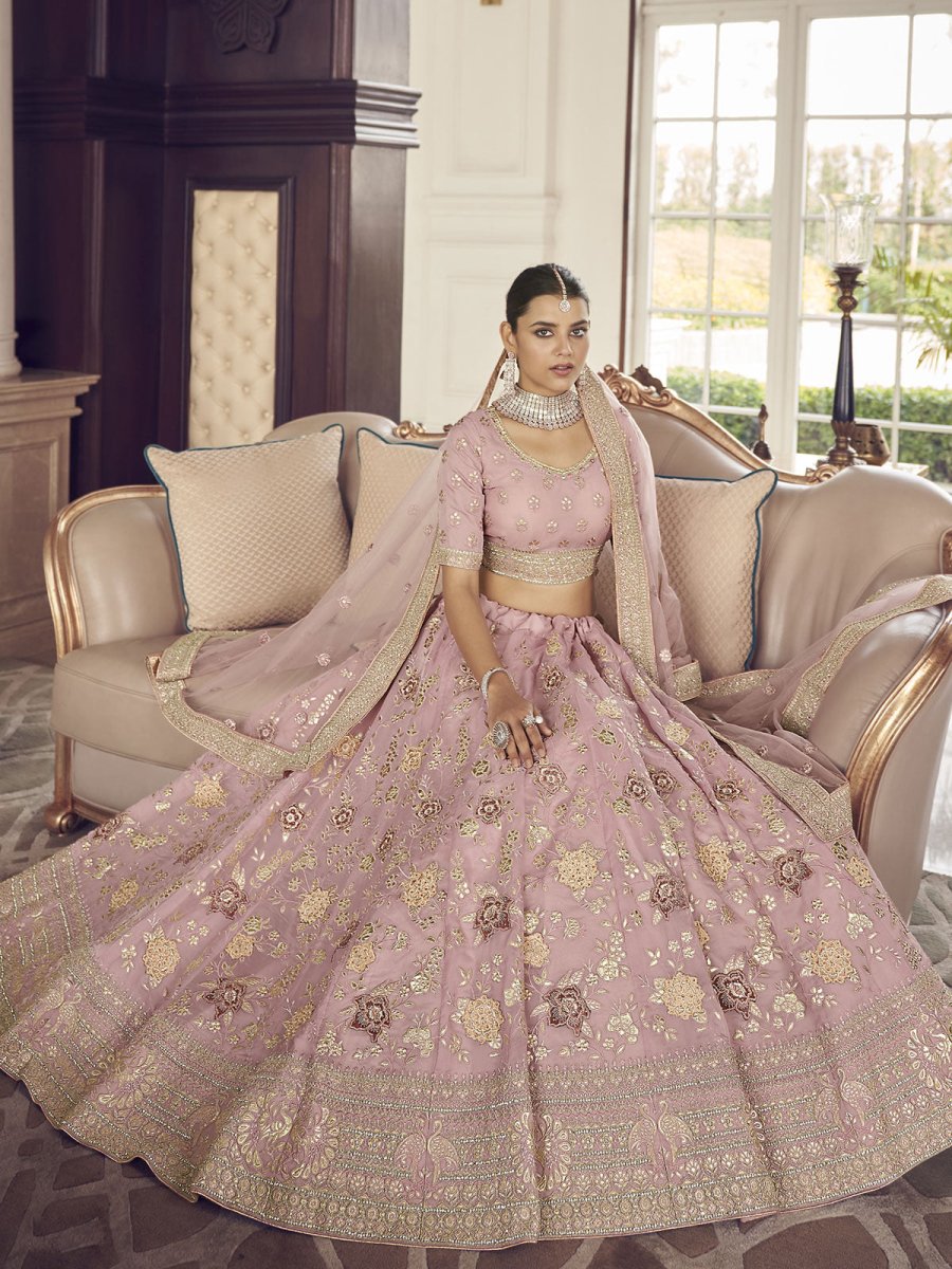 Pink Organza Festive Lehenga Choli Clothsvilla