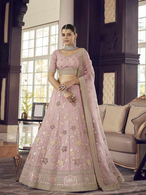 Pink Organza Festive Lehenga Choli Clothsvilla Main image