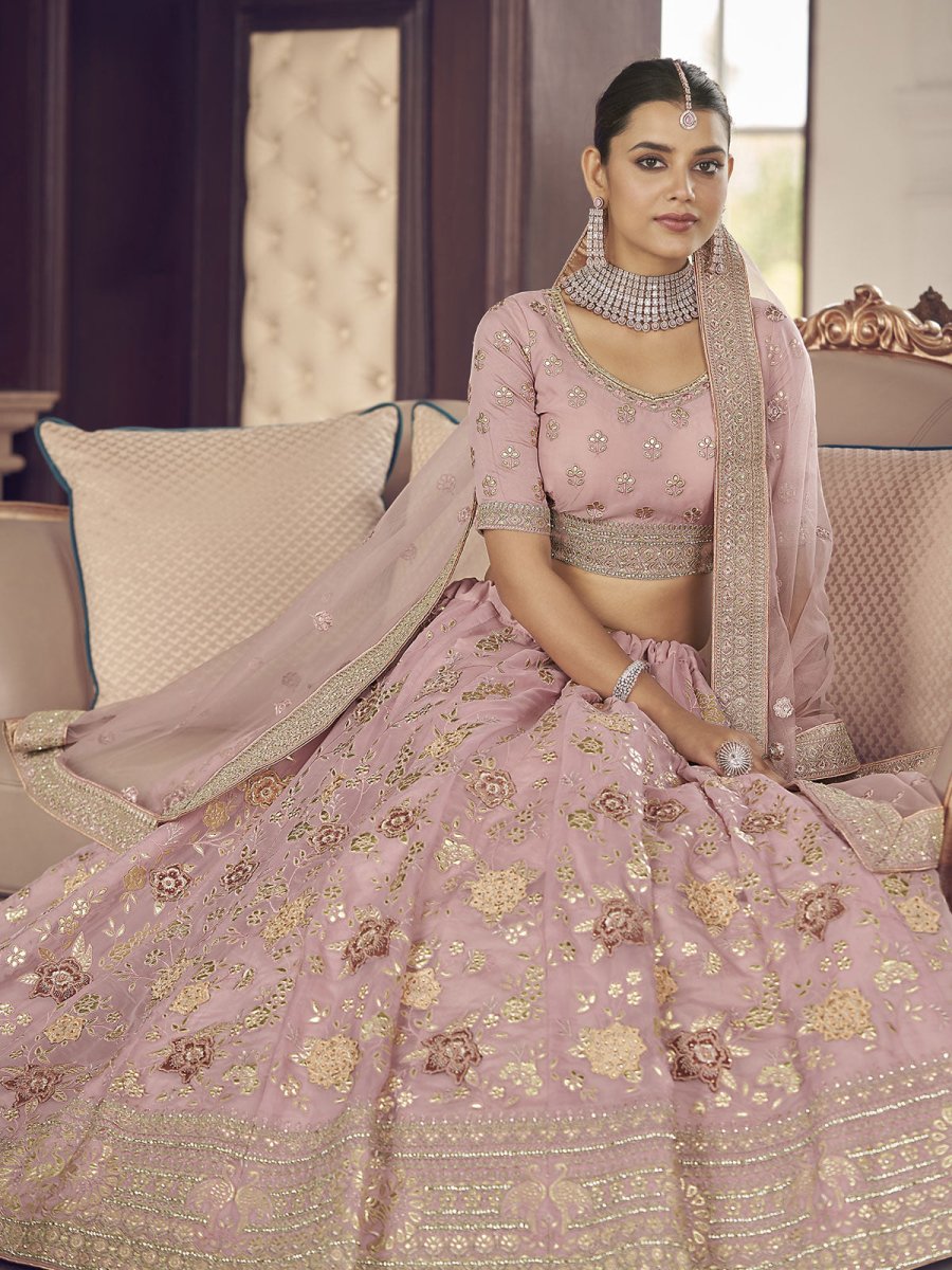 Pink Organza Festive Lehenga Choli Clothsvilla
