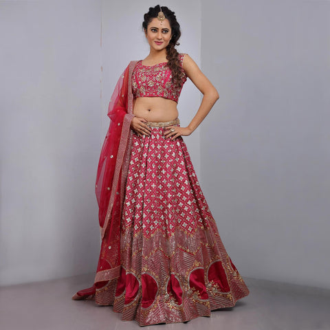 Pink Party Wear Sequins Embroidered Tapetta Lehenga Choli Clothsvilla Main image