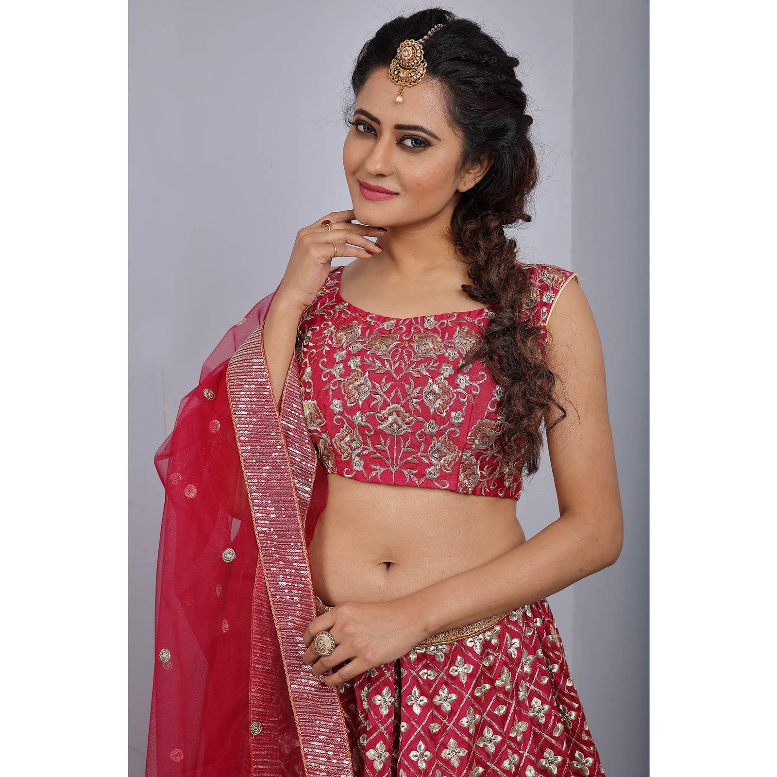 Pink Party Wear Sequins Embroidered Tapetta Lehenga Choli Clothsvilla