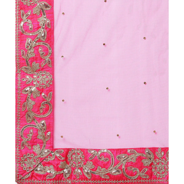 Pink Partywear Sequins Embroidered Heavy Silk Lehenga Clothsvilla