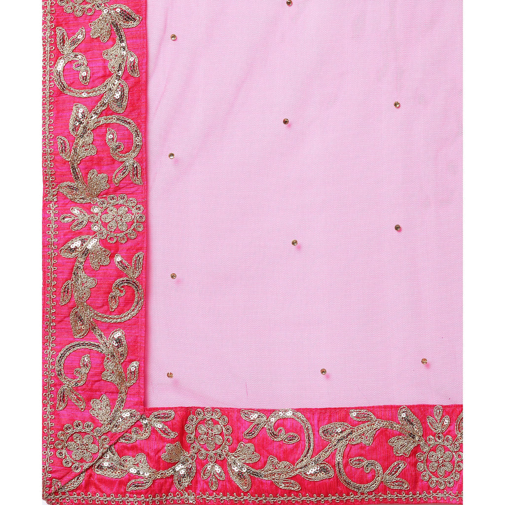 Pink Partywear Sequins Embroidered Heavy Silk Lehenga Clothsvilla