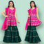 Pink Partywear Thread With Mirror Embroidered Georgette Sharara Suit Clothsvilla