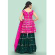 Load image into Gallery viewer, Pink Partywear Thread With Mirror Embroidered Georgette Sharara Suit Clothsvilla