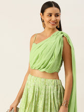 Load image into Gallery viewer, Pista Color Ready Made Georgette Blouse Clothsvilla