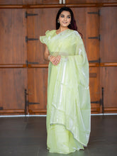 Load image into Gallery viewer, Pista Color Pallu Lace Border Jimi Silk Saree Clothsvilla