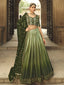 Pista Green and Olive Green Silk Embroidered Lehenga Choli Clothsvilla