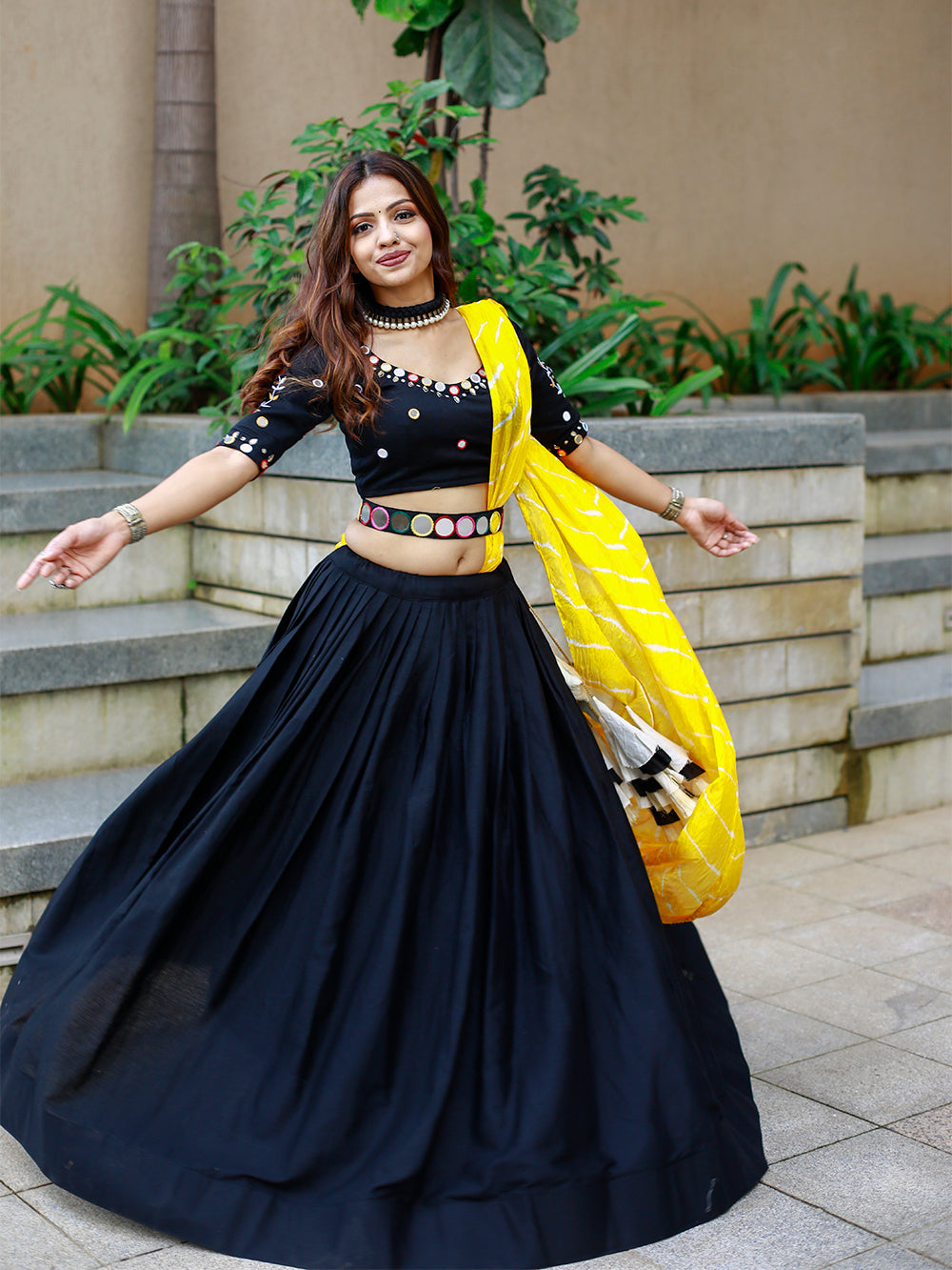 Black Color Plain Cotton Navaratri Chaniya Choli Clothsvilla