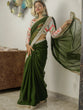 Load image into Gallery viewer, Mehendi Color Sequins &amp; Thread Embroidery Lace Border Georgette Saree Clothsvilla