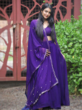 Load image into Gallery viewer, Purple Color Plain Georgette Lehenga Choli With Dupatta Clothsvilla