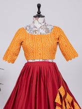 Load image into Gallery viewer, Red Color Plain Pure Cotton Co-ord Set Lehenga Choli Clothsvilla
