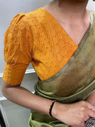 Mehendi Color Melanin Silk Saree Clothsvilla