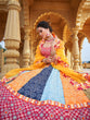 Load image into Gallery viewer, Multi Color Printed &amp; Real Mirror With Gota Pati Work Vaishali Silk Lehenga Clothsvilla