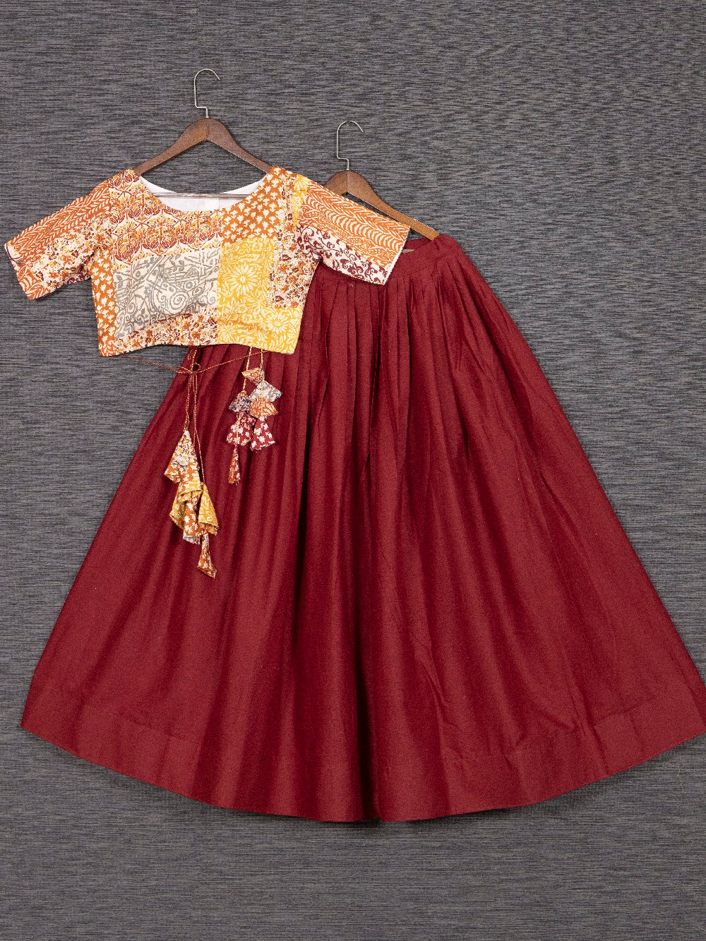 Maroon Color Pure Cotton Chaniya Choli Set Clothsvilla