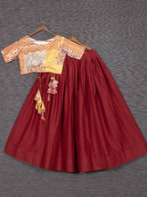 Load image into Gallery viewer, Maroon Color Pure Cotton Chaniya Choli Set Clothsvilla