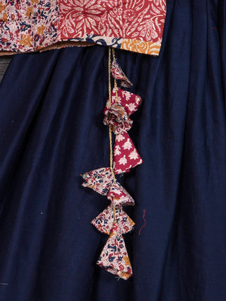 Navy Blue Color Pure Cotton Chaniya Choli Set Clothsvilla