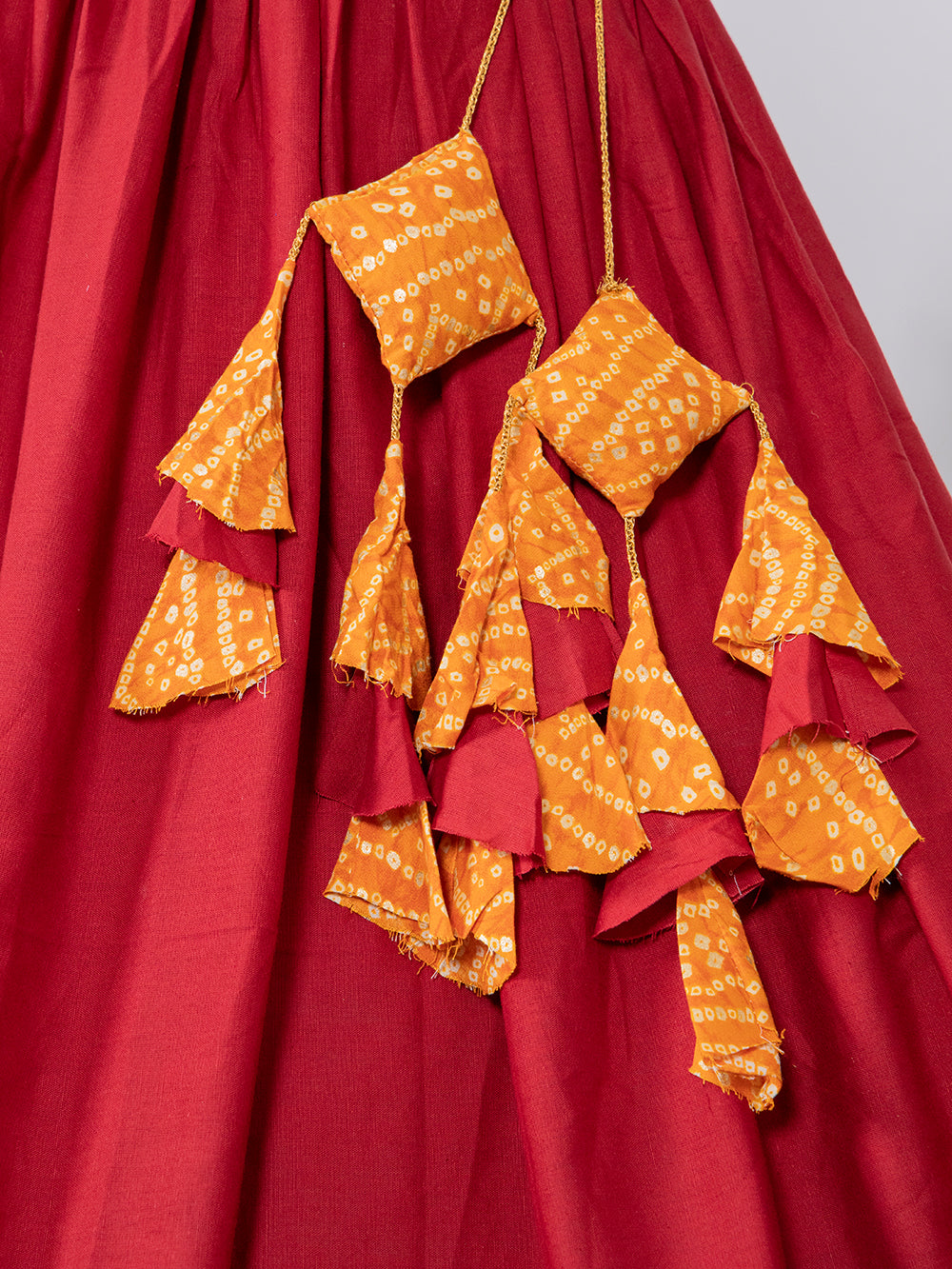 Red Color Plain Pure Cotton Co-ord Set Lehenga Choli Clothsvilla