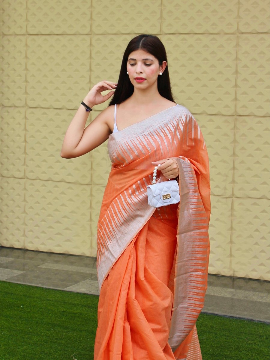 Pure Cotton Temple Woven Peach Clothsvilla