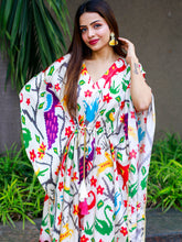 Load image into Gallery viewer, White Color Digital Bandhej Print Pure Gaji Silk Kaftan Clothsvilla
