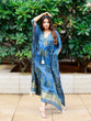 Load image into Gallery viewer, Navy Blue Color Digital Bandhej Printed Pure Gaji Silk Kaftan Clothsvilla