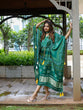 Load image into Gallery viewer, Green Color Digital Bandhej Printed Pure Gaji Silk Kaftan Clothsvilla