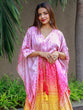 Load image into Gallery viewer, Multi Color Digital Bandhej Print Pure Gaji Silk Kaftan Clothsvilla