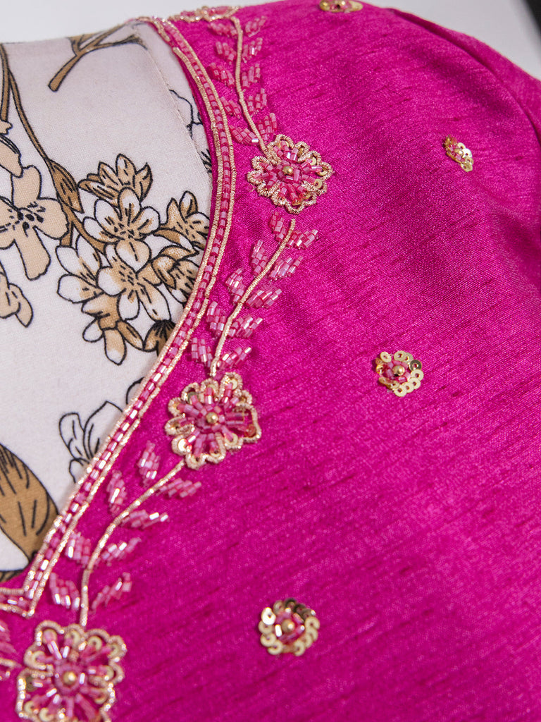 Pink Color Bandhej Digital Print Pure Gaji Silk Chaniya Choli Clothsvilla