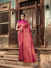 Load image into Gallery viewer, Pure Kanjeevaram Silk Mahalaxmi Wine Saree Clothsvilla