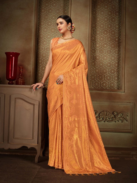 Pure Kanjeevaram Silk Maharani Pastel Orange Clothsvilla Main image