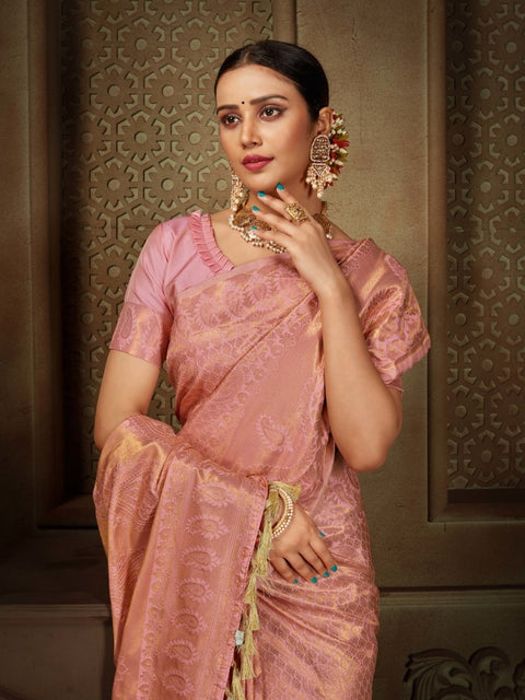Pure Kanjeevaram Silk Maharani Pastel Pink Clothsvilla Main image