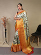Load image into Gallery viewer, Gala Floral Kalamkari Printed Woven Saree Off White Clothsvilla