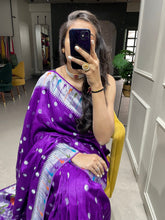 Load image into Gallery viewer, Purple Color Zari Weaving Work Pure Viscose Saree Clothsvilla
