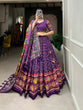 Load image into Gallery viewer, Purple Color Bandhej And Patola Print With Foil Work Tussar Silk Lehnga Choli Clothsvilla