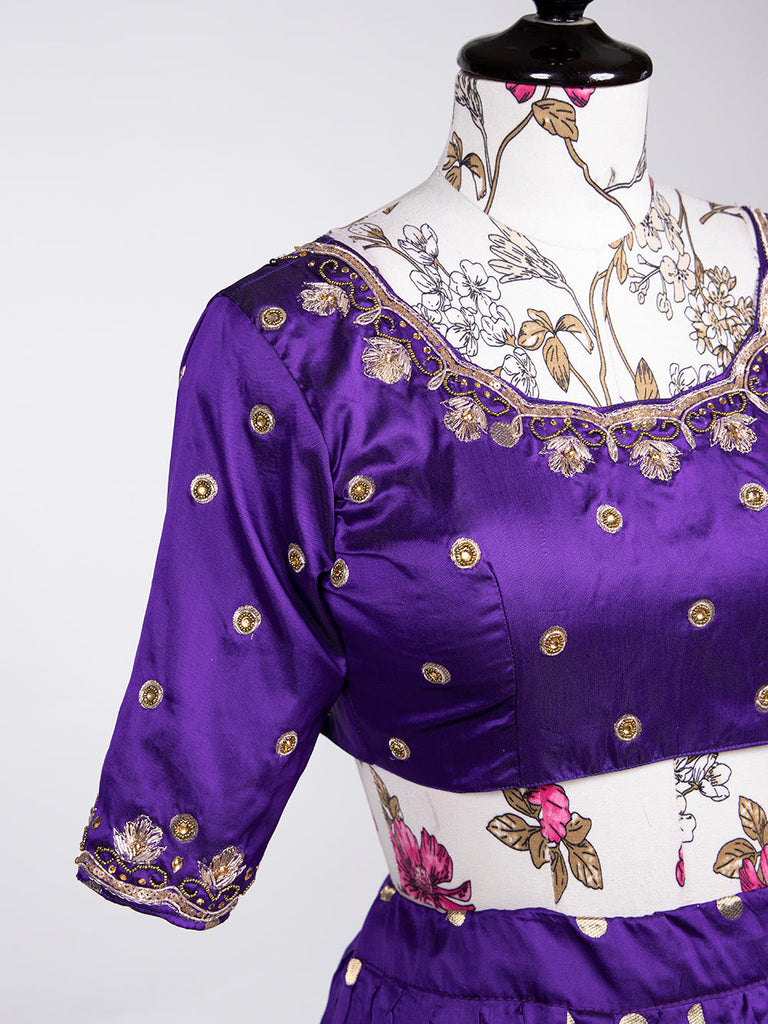 Purple Color Weaving Zari Work Jacquard Silk (Paithani) lehenga Choli ClothsVilla.com